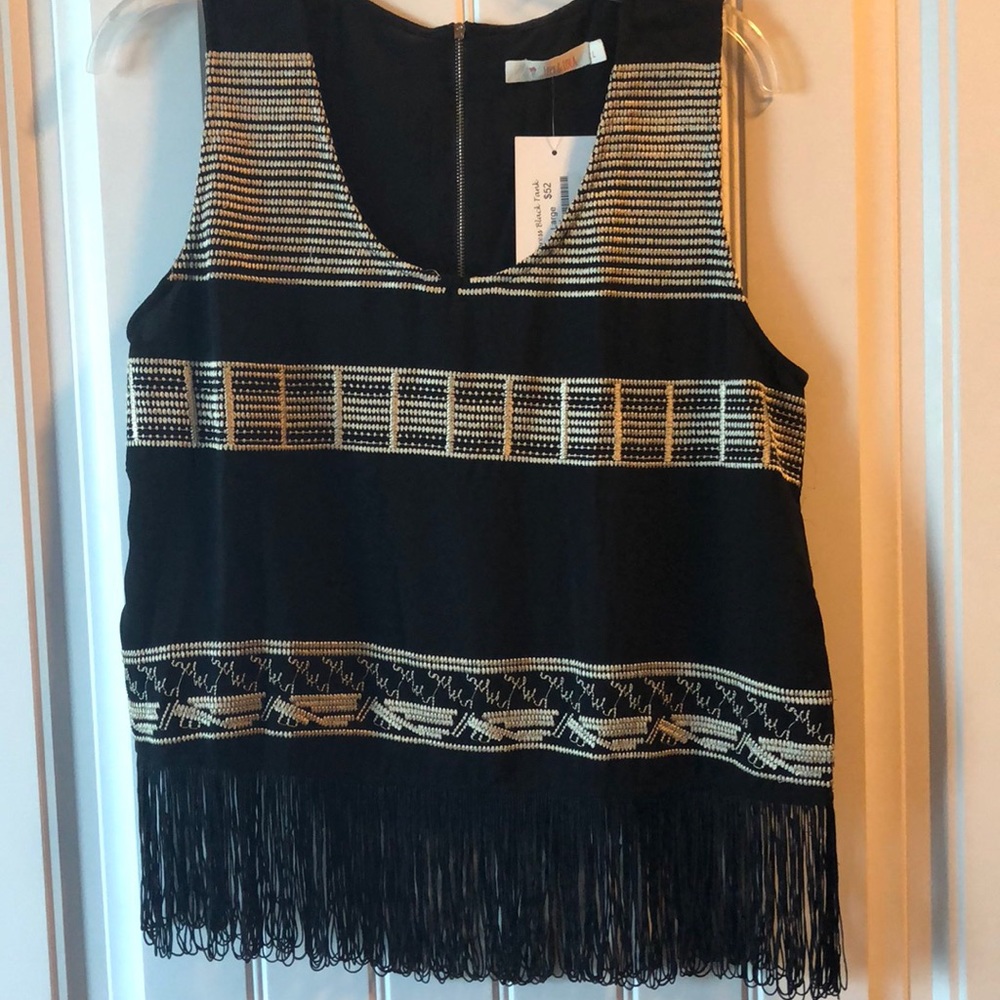 Black fringe top